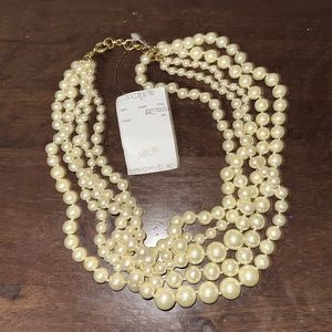 J crew large cluster pearl  necklace NWT
